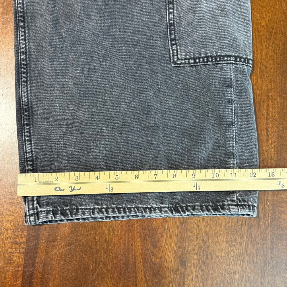 Old Navy Womens Mid Rise Baggy Wide Leg Cargo Jeans Size 16 Washed Black Utility - Picture 9 of 9